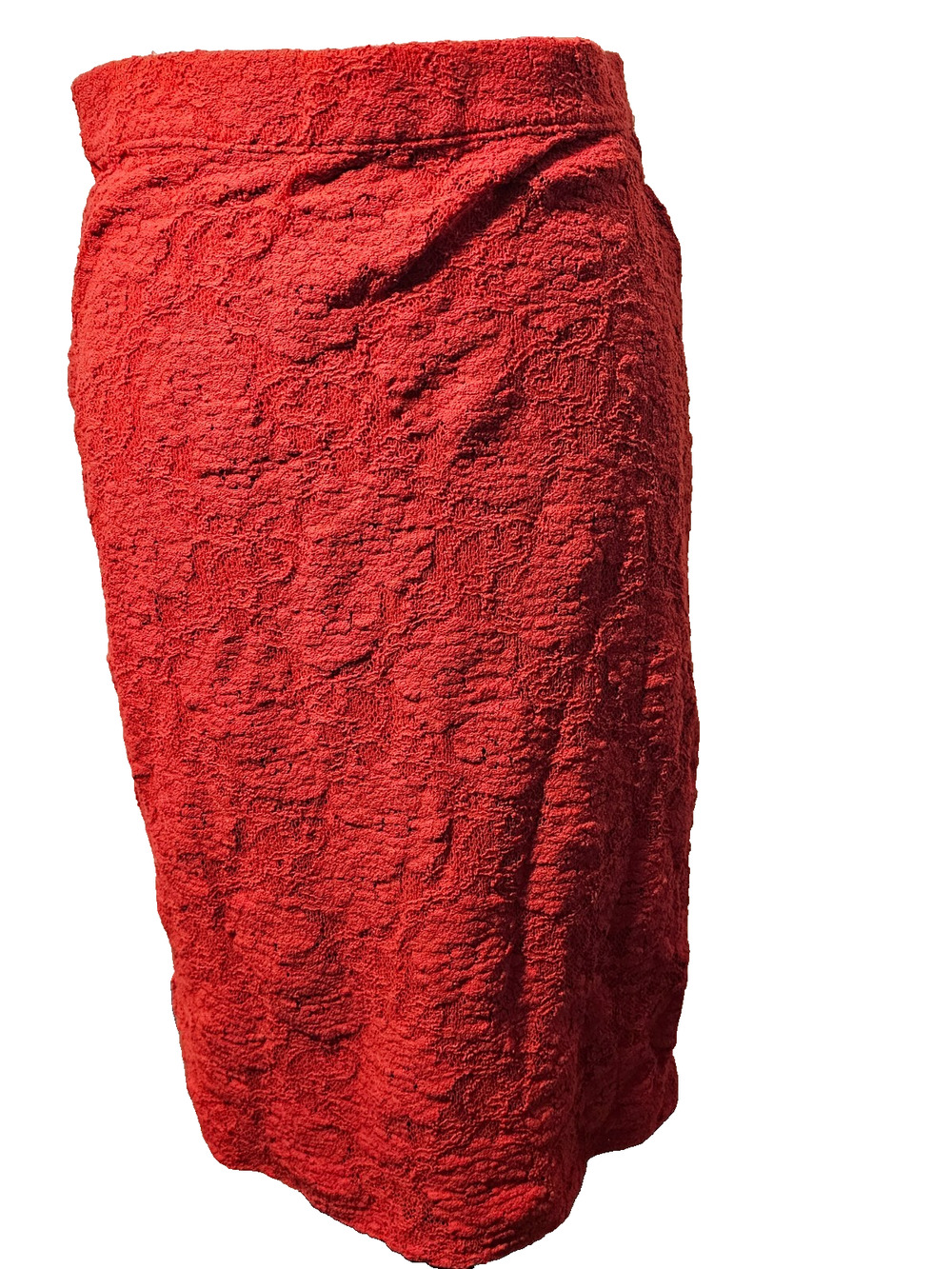 Maeve Womens Red Lace Pencil Skirt Smal Back Slit Lined Back Zipper